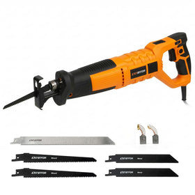 Extbtfor 7Amp reciprocating saw front view highlights compact, balanced design for precise cuts