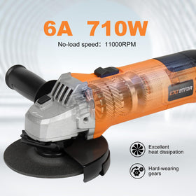 Extbtfor angle grinder 11,000 RPM in action for metal grinding.