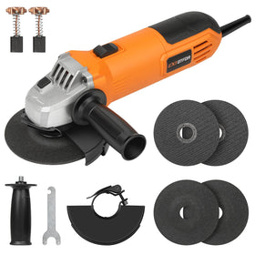 Extbtfor angle grinder quick-change guard enables safe cutting.