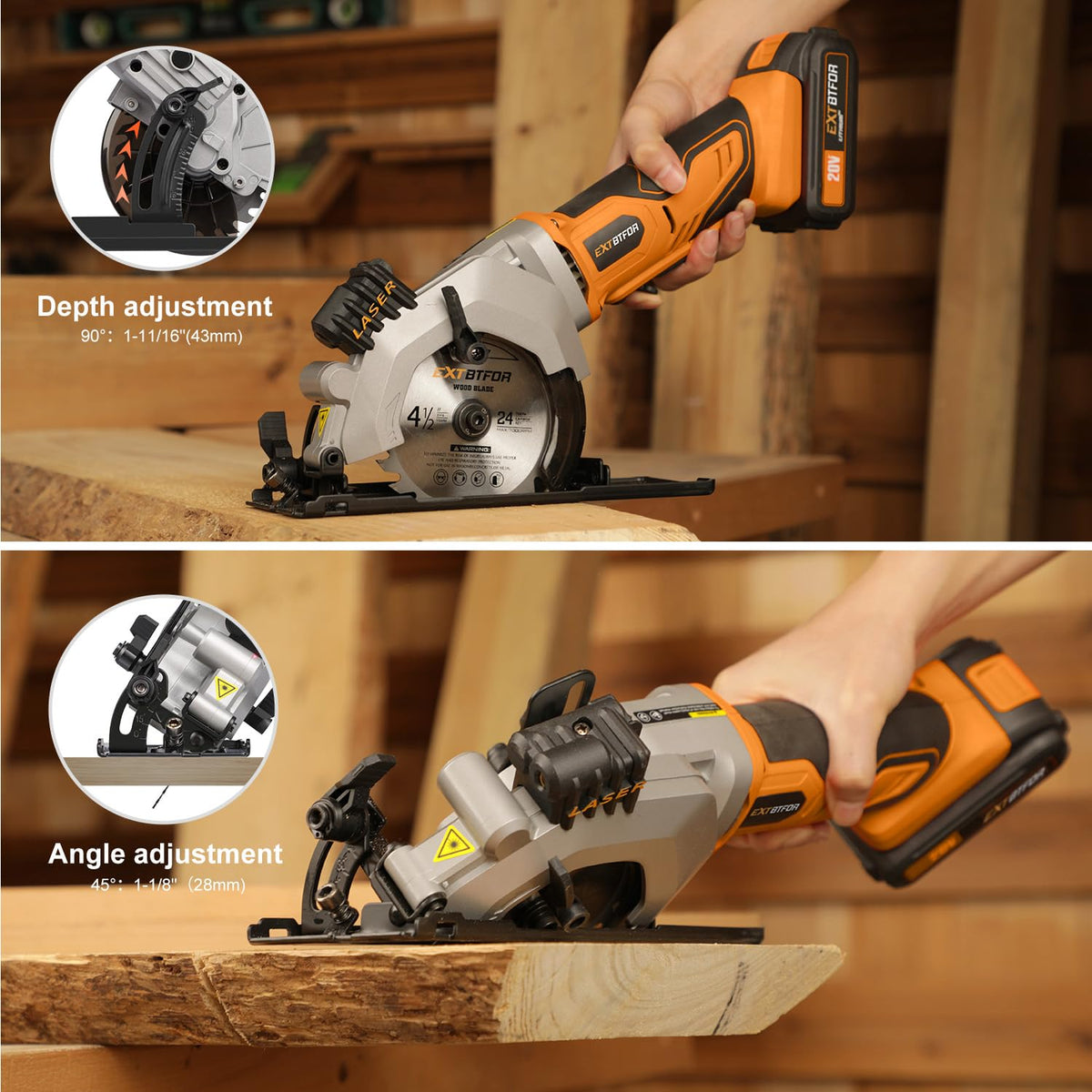 Extbtfor circular saw blades for wood, soft metal, and plastic material types.
