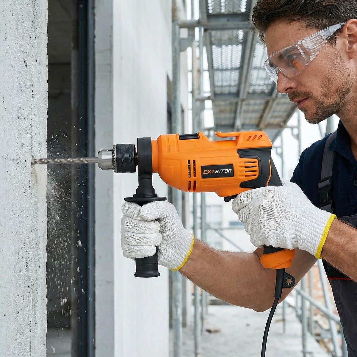 Extbtfor hammer drill with 360-degree auxiliary handle for better control