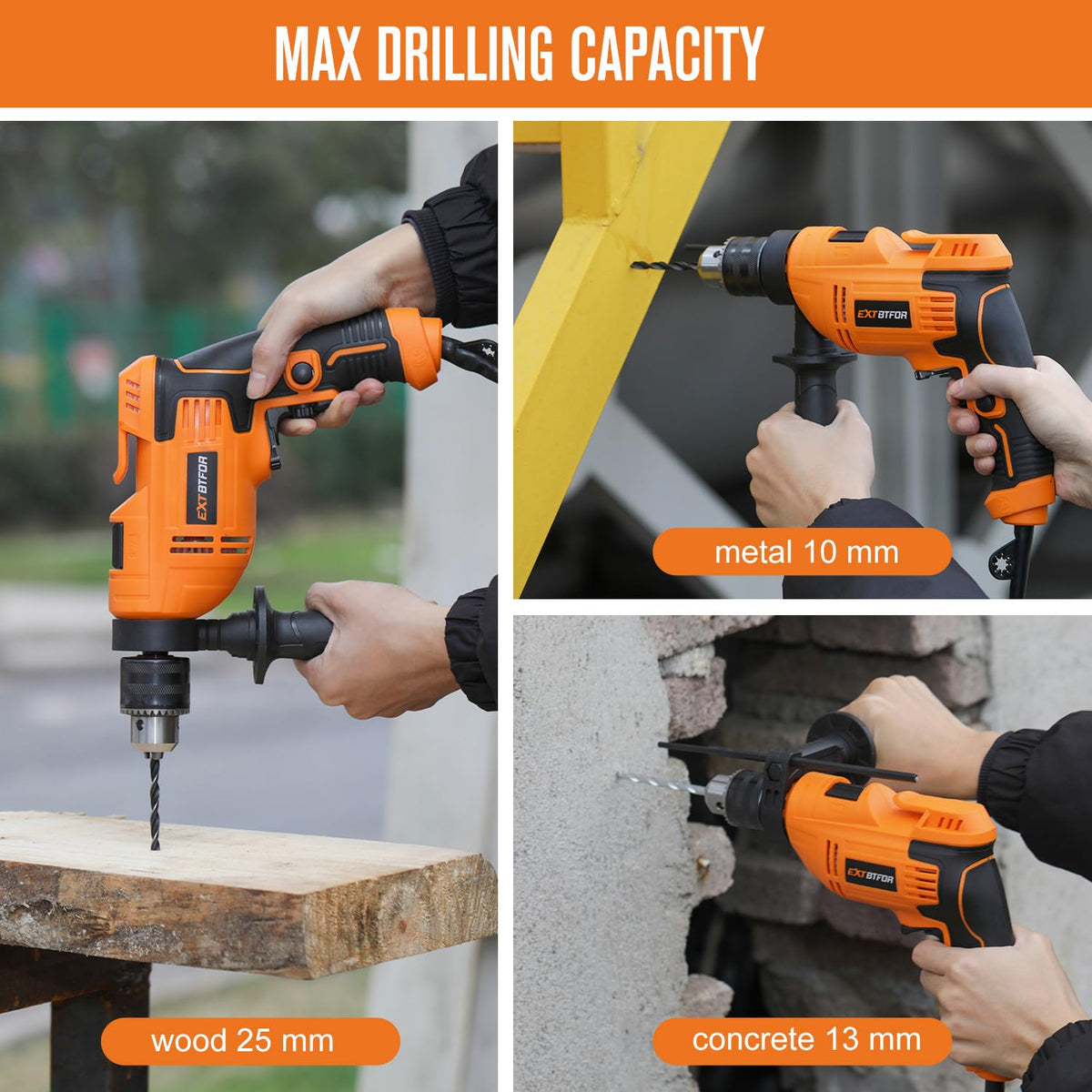 Extbtfor hammer drill drilling concrete for masonry tasks