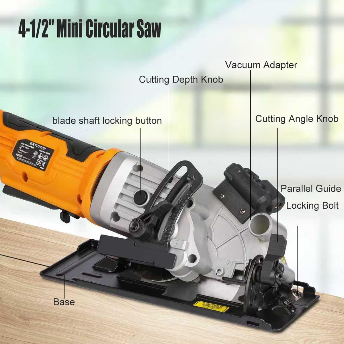 Extbtfor saw bevel at 45 degrees for angled cuts