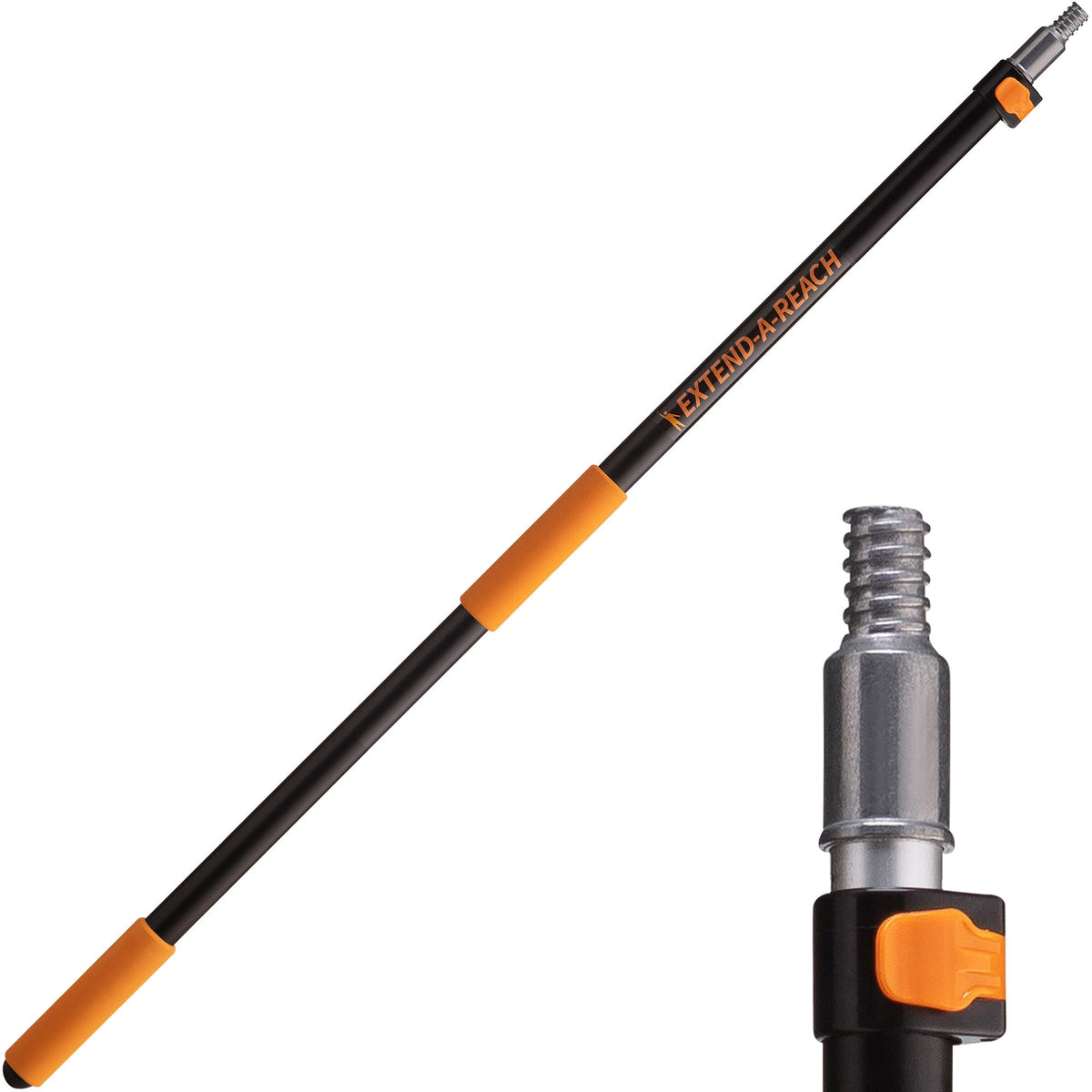 EXTEND-A-REACH pole extended to eight feet for hard-to-reach ceilings.