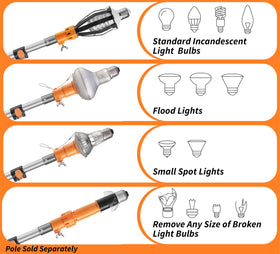 EXTEND-A-REACH suction cup 2.5-inch grips bulbs securely for safe removal.