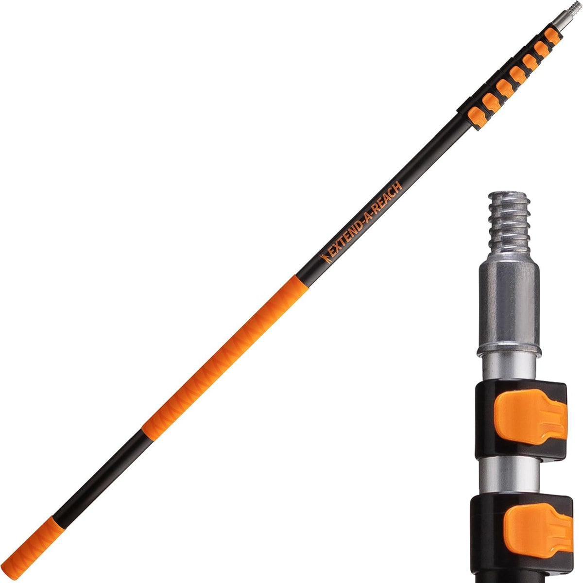 EXTEND-A-REACH telescopic pole extended to 5–30 ft for hard-to-reach tasks.