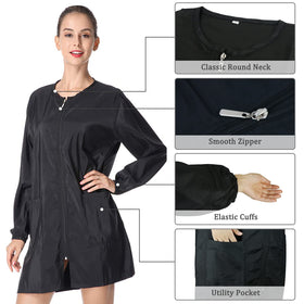 Exttlliy polyester smock back view highlighting durable water-repellent fabric in action