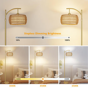 eyassi Arc Floor Lamp offers 3 color temperatures for versatile moods.