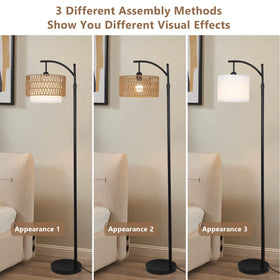 Eyassi Arc Floor Lamp color temperature adjustment from warm to cool light
