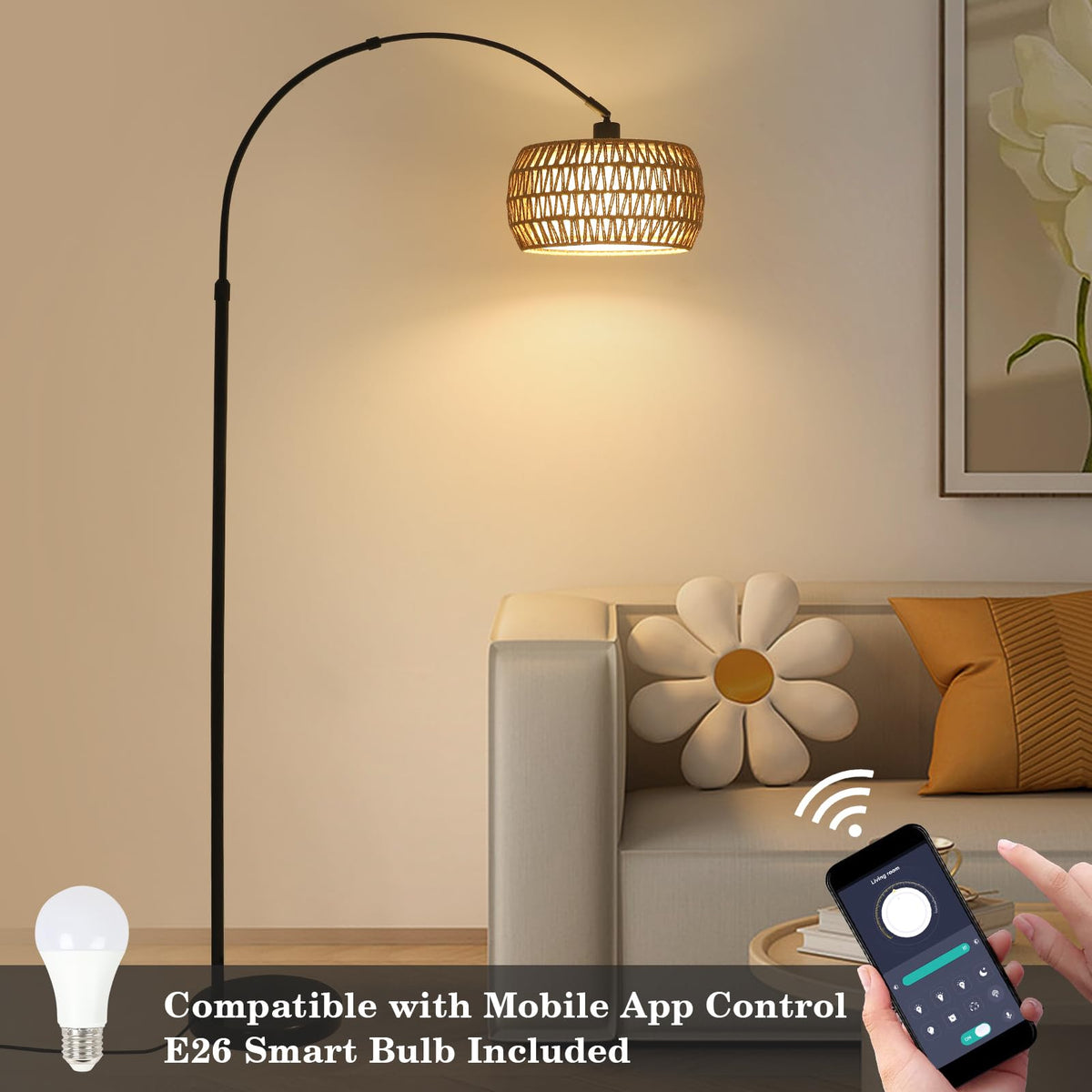 Eyassi Arc lamp farmhouse style fits rustic and modern decor
