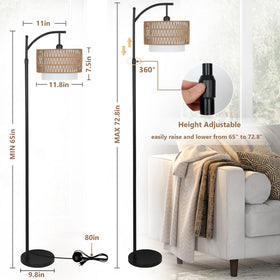 Eyassi Arc Floor Lamp remote control enabling easy brightness and color changes