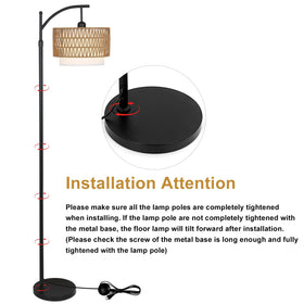 Eyassi Arc Floor Lamp with a stable base for safety around kids and pets