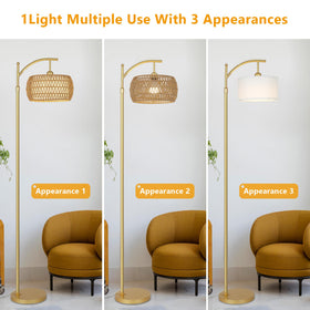eyassi Arc Floor Lamp sturdy metal base resists tipping.