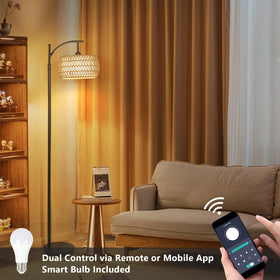 Eyassi Arc lamp features a heavy base to resist tipping and stay stable.