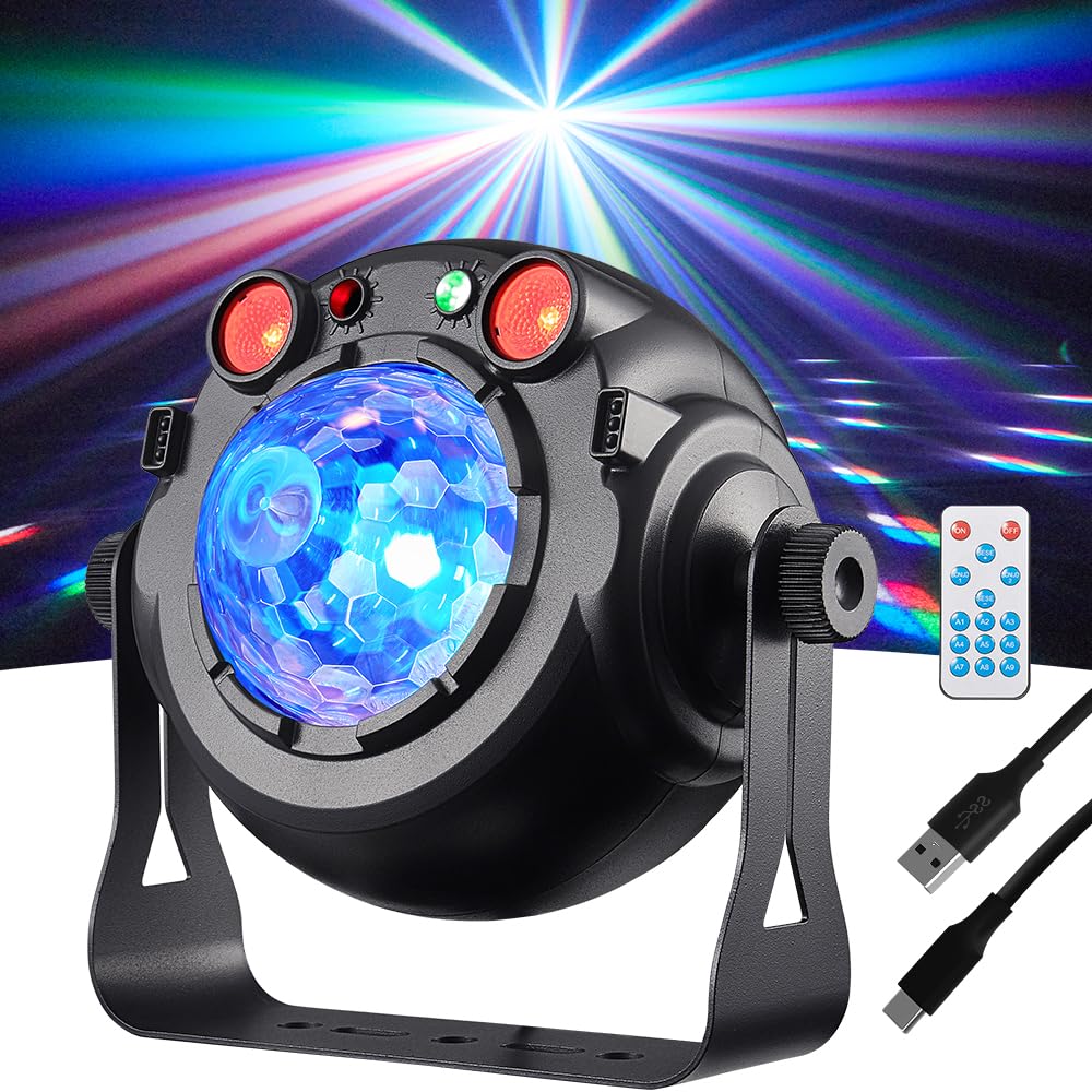Eyeshot disco ball lights 5in1 brighten parties with rotating color effects
