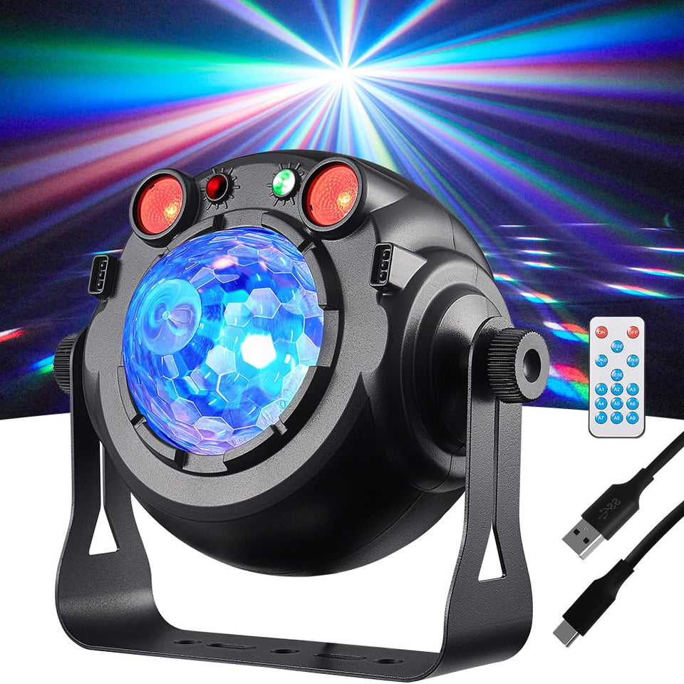 Eyeshot disco ball lights 5in1 brighten parties with rotating color effects