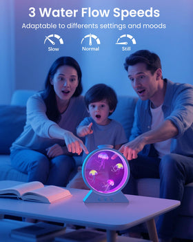 Eyesound Jellyfish Lamp 8H timer supports safe overnight use and energy saving.