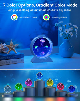 Eyesound Jellyfish Lamp with ambient colors enhances mood lighting for relaxation.