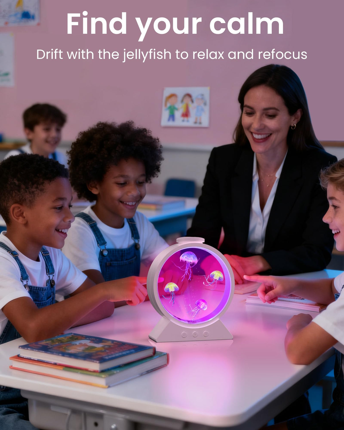 Eyesound Jellyfish Lamp brushless motor runs quietly for near-silent operation.