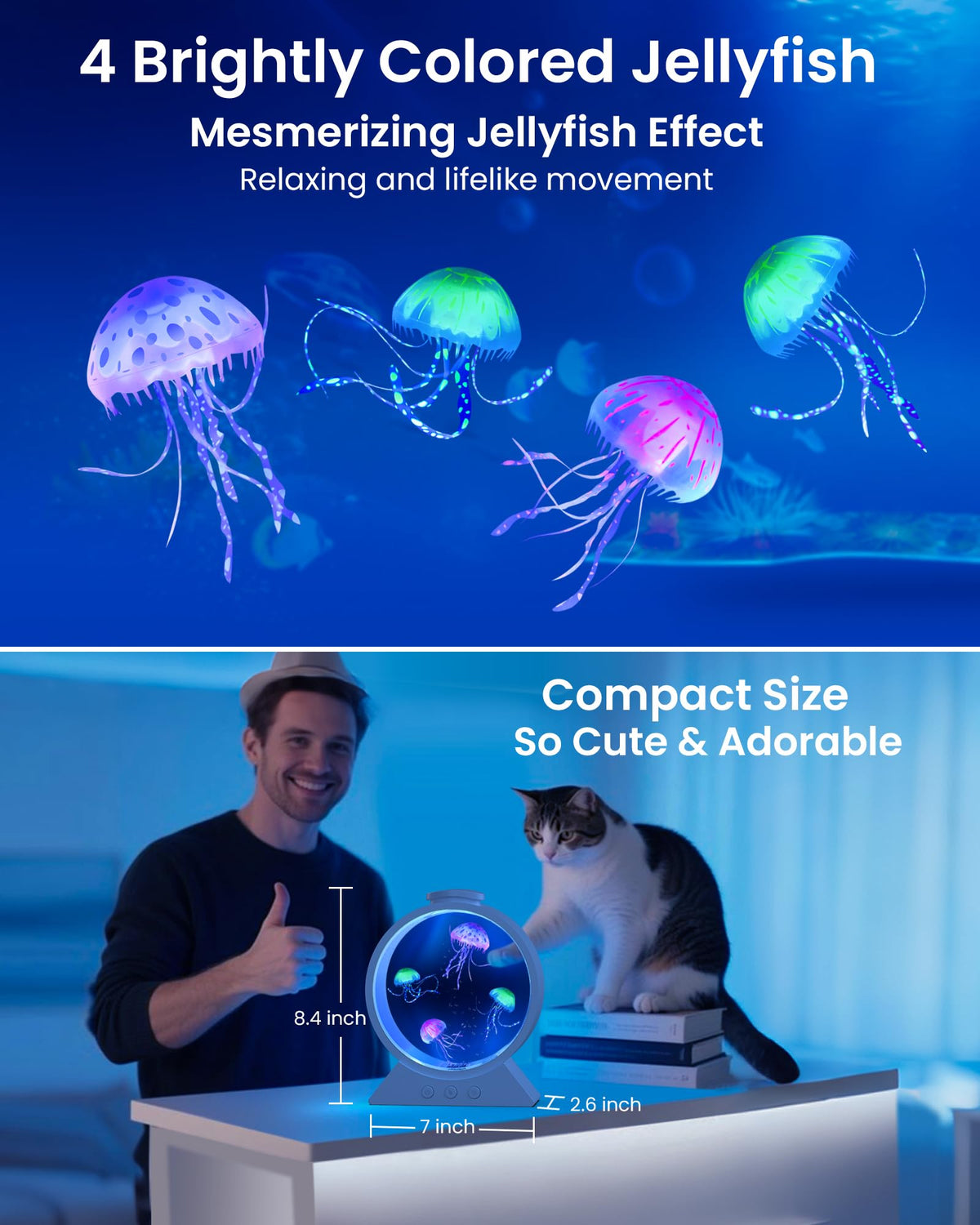 Eyesound Jellyfish Lamp leak-proof design stays stable on desks and nightstands.