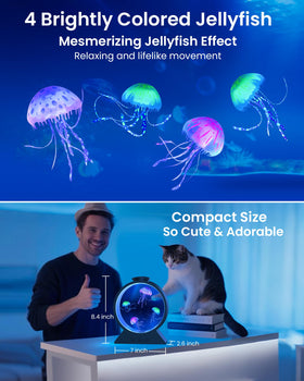 Eyesound Jellyfish Lamp whisper-quiet motor ensures peaceful sleep and study.