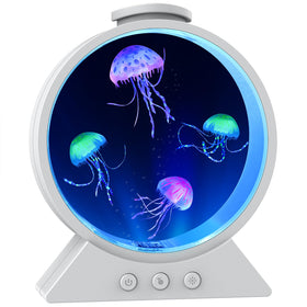 Eyesound Jellyfish Lamp rounded tank creates a soothing, distortion-free visual for home decor.