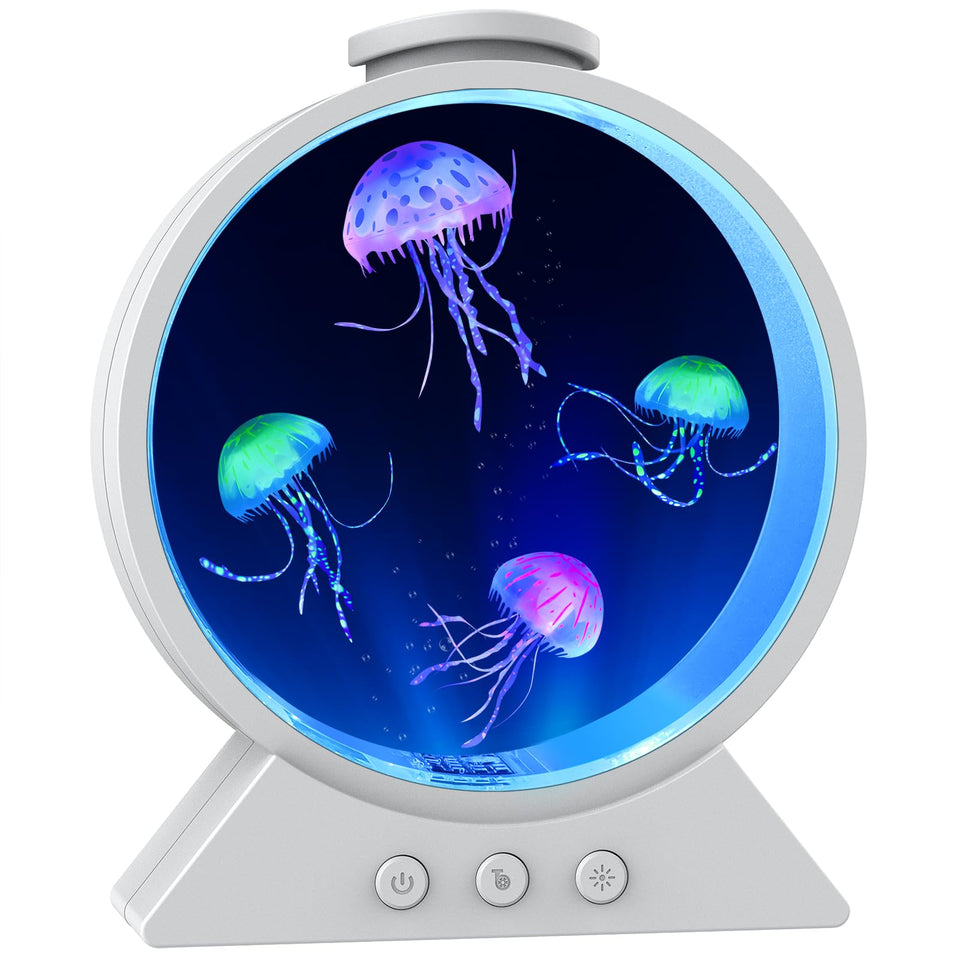 Eyesound Jellyfish Lamp rounded tank creates a soothing, distortion-free visual for home decor.