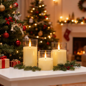 Eynshoo three-pillar set ideal for holiday, wedding, or housewarming decor