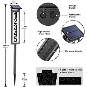 Eyrosa address sign with durable aluminum and waterproof build.