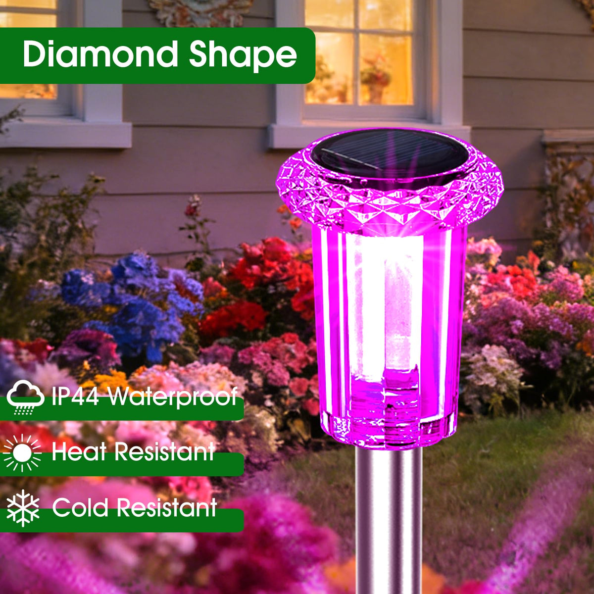 Eyrosa auto on-off feature lights up automatically at dusk for convenience.