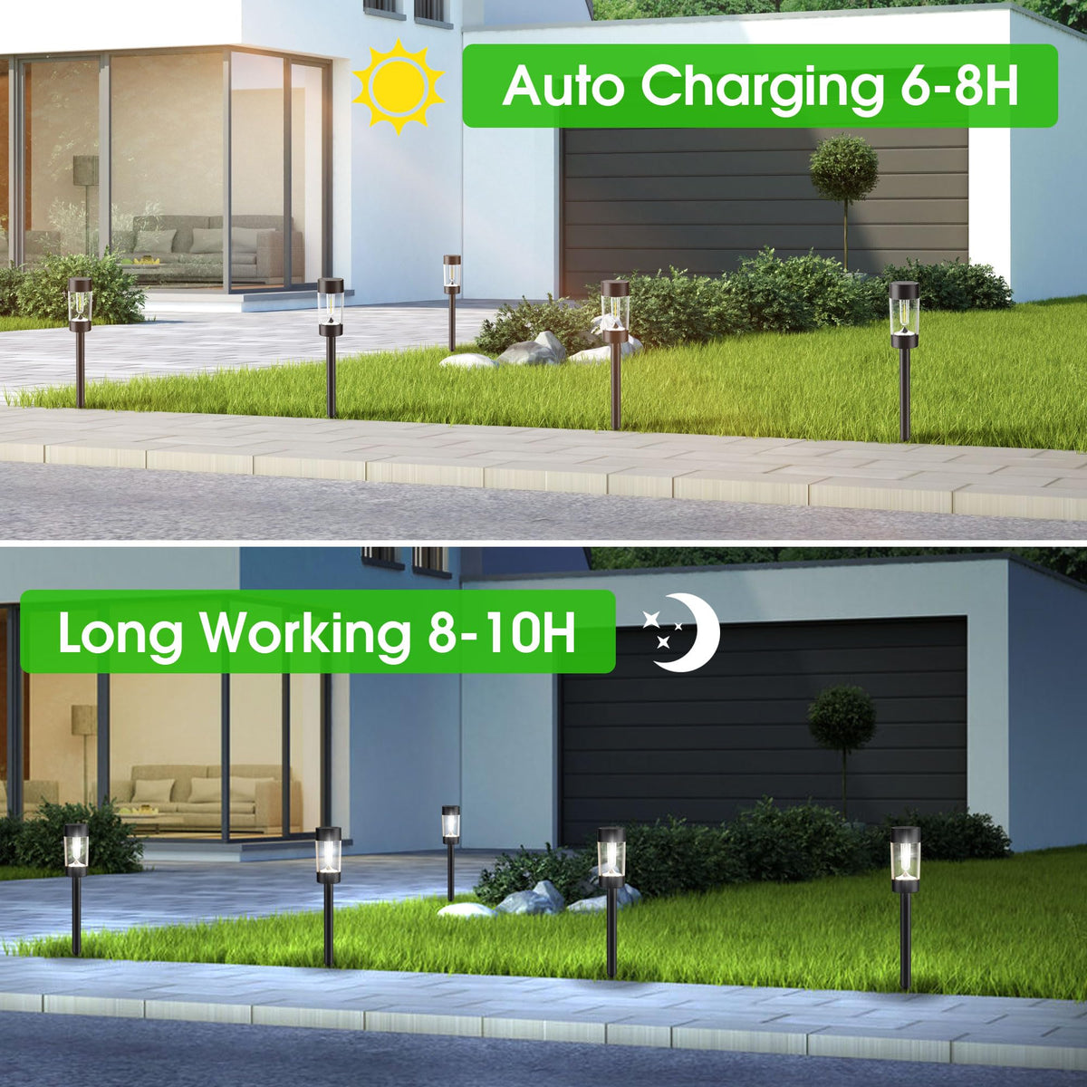 Eyrosa backyard decorative lights elevate patio and walkways with subtle glow after sunset.