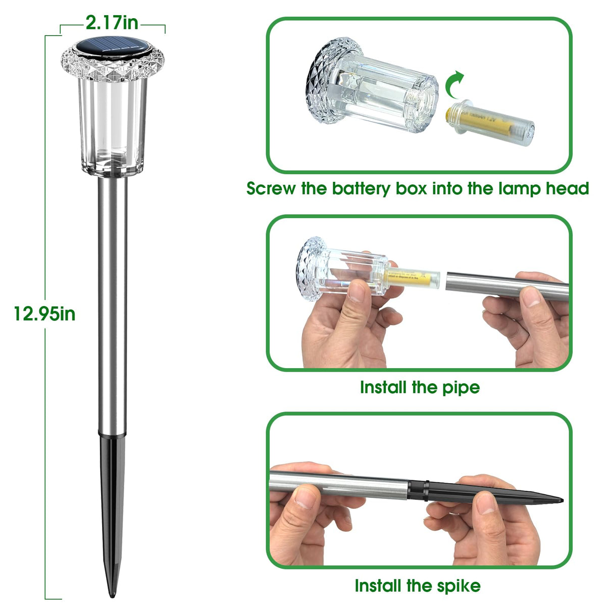 Eyrosa easy-assembly stake allows quick, tool-free installation in any garden.