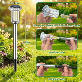 No-wiring Eyrosa lights are easy to install with stakes in minutes.