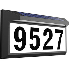 Eyrosa Solar Address Sign front view with bright illumination for daytime visibility