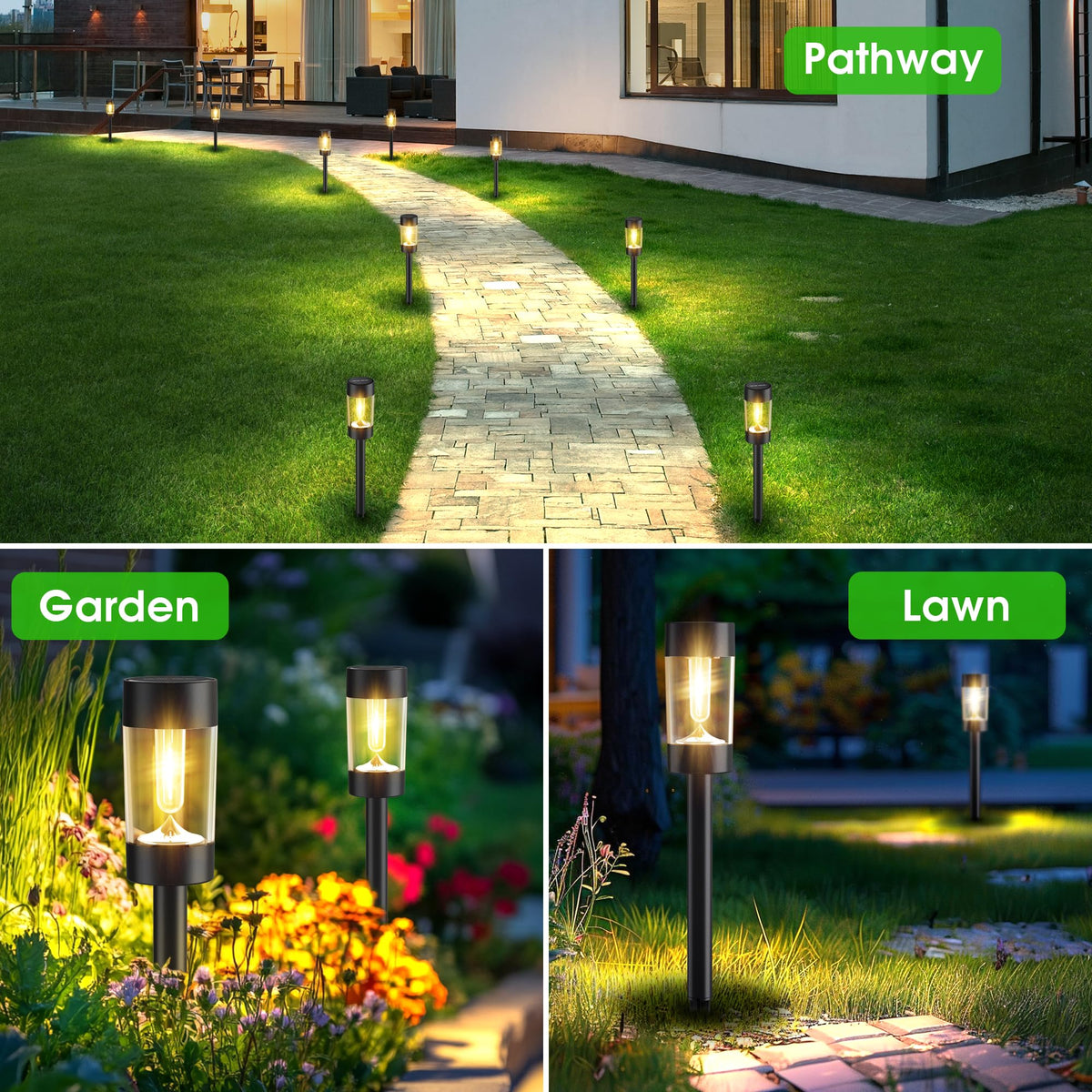 Eyrosa 12-pack solar lights ideal for long driveways and walkways