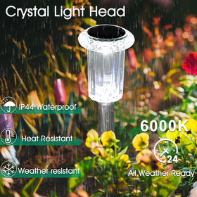 Eyrosa solar lights with acrylic lampshade deliver bright output across a wide lighting area.
