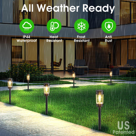 Eyrosa warm white glow enhances evening garden ambiance