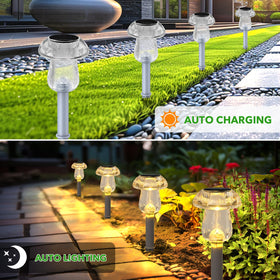 Eyrosa mushroom light driveway glowbrightens the driveway edges.