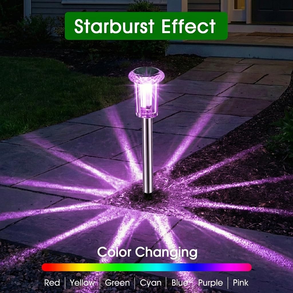 Eyrosa outdoor lights in garden setup, ready for easy installation along a path.