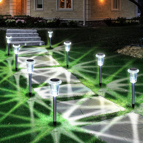 Eyrosa solar pathway light with diamond-head shines along your path for secure nighttime guidance.