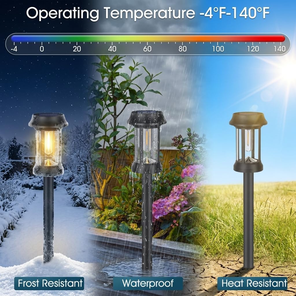 Eyrosa solar pathway lights large-capacity battery supports longer night brightness.