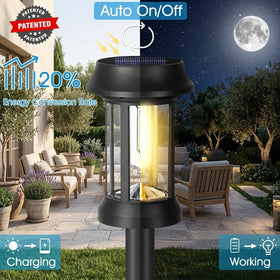 Eyrosa solar pathway lights high-efficiency solar panel powers the unit.