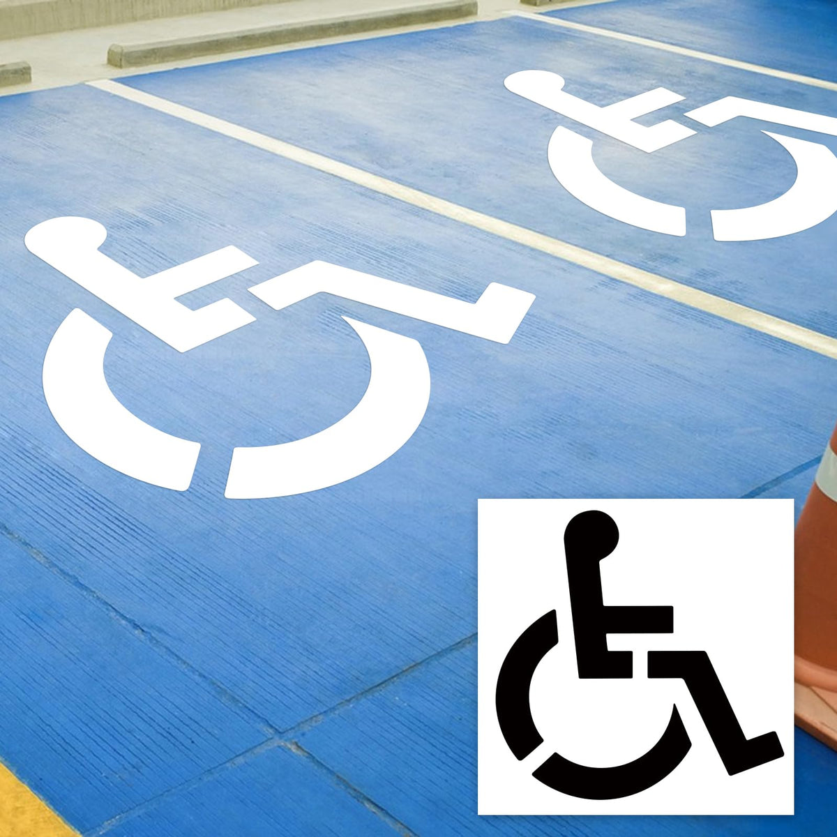 EYUNSTAR asphalt-concrete stencil marking on pavements with crisp line quality.