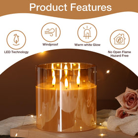 Eywamage battery-operated candle uses two AA batteries for long use.