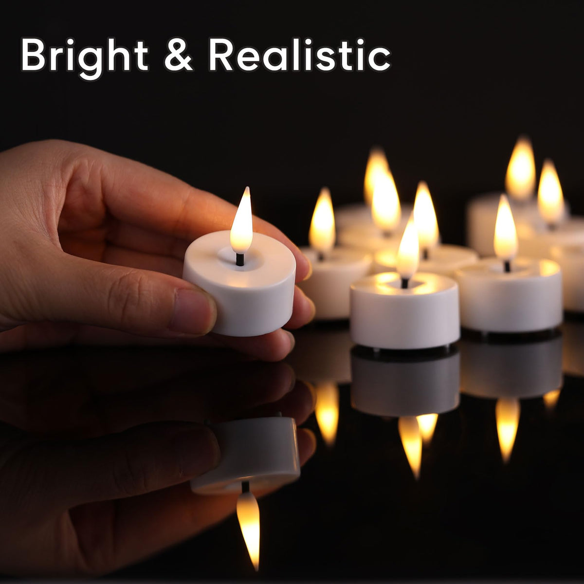 Eywamage flameless tealight with simulated wick for safe illumination