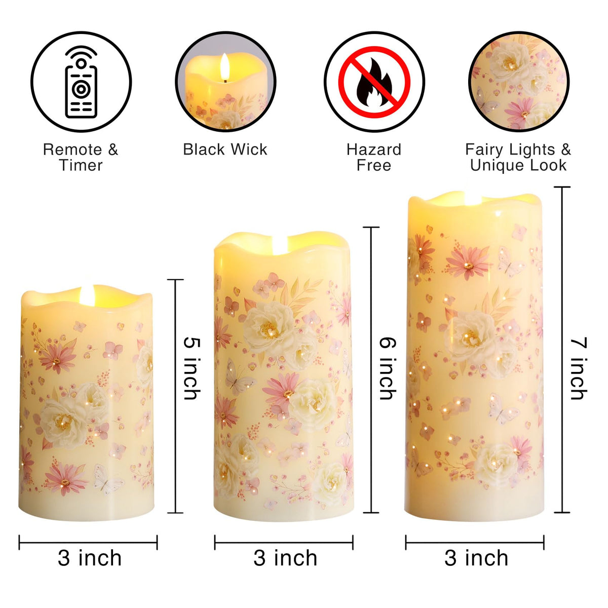 Eywamage floral butterfly candle beads glow adds decorative lighting.