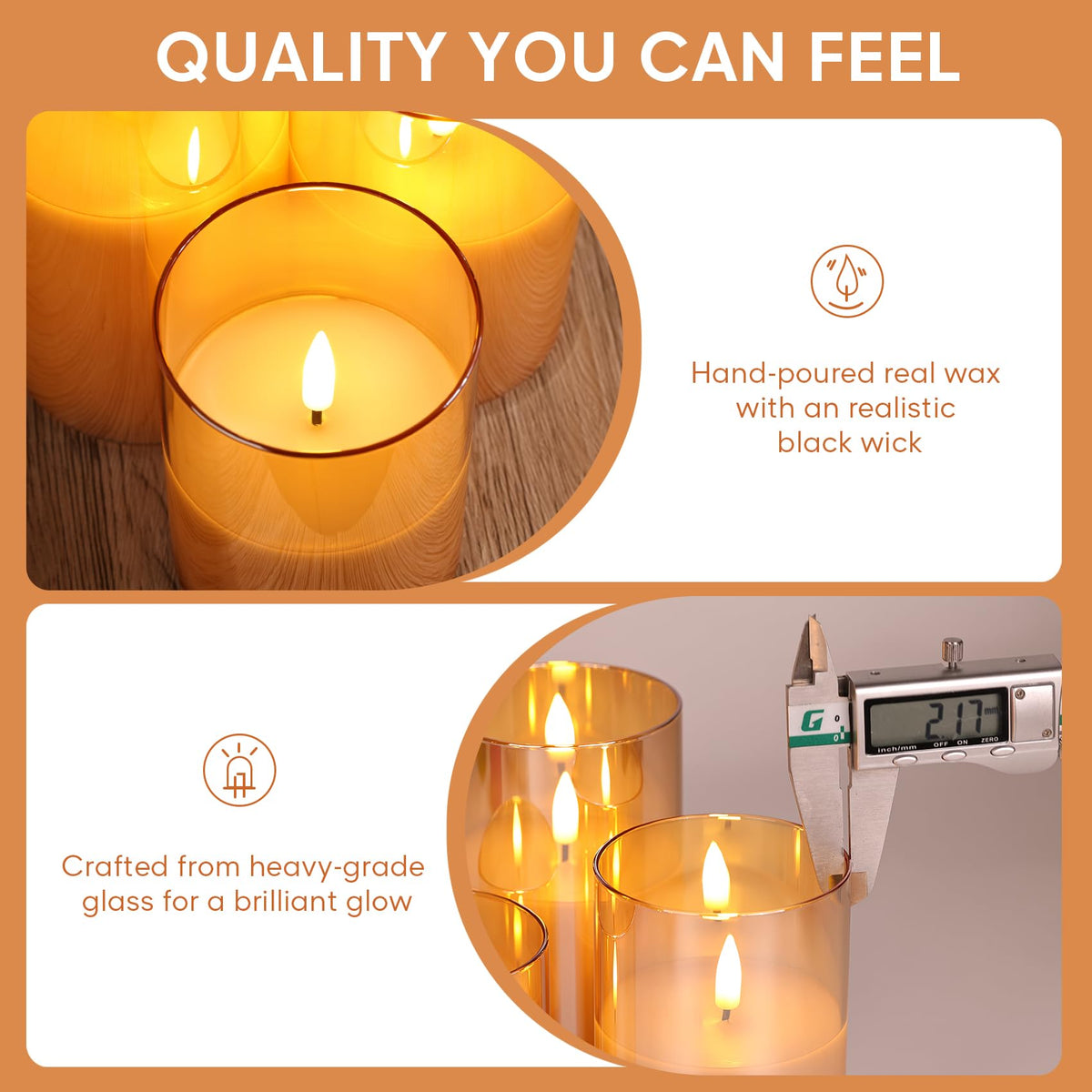 Eywamage glass candle on holiday centerpiece for safe decor