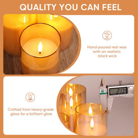 Eywamage glass candle on holiday centerpiece for safe decor