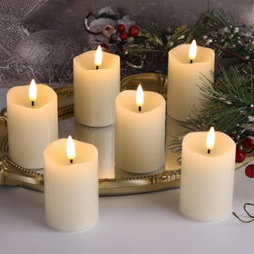 Eywamage ivory wax-coated flameless candle flickers like a real flame.