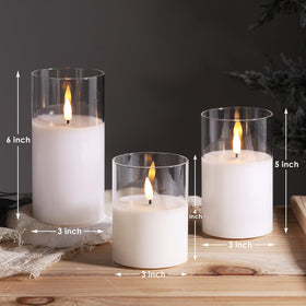 Eywamage remote-control candles in a set of three for easy mood control